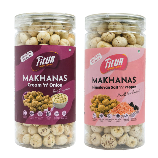 Makhana Cream n Onion + Himalayan Salt n Pepper | Pack of 2