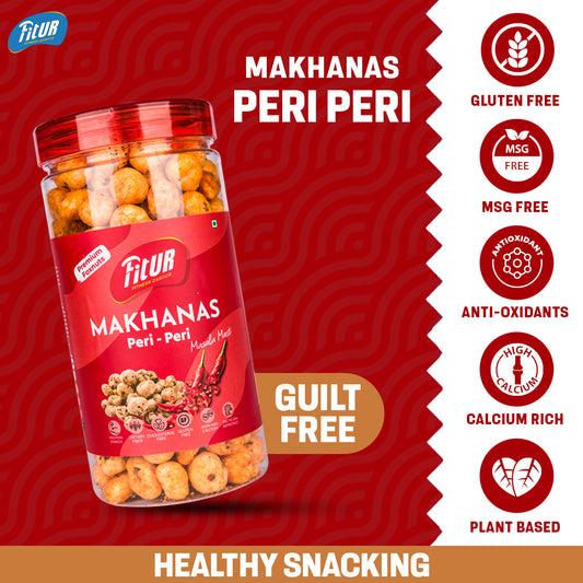 Makhana Peri Peri + Spicy Indiana | Pack of 2 | 80 gm Each Pack