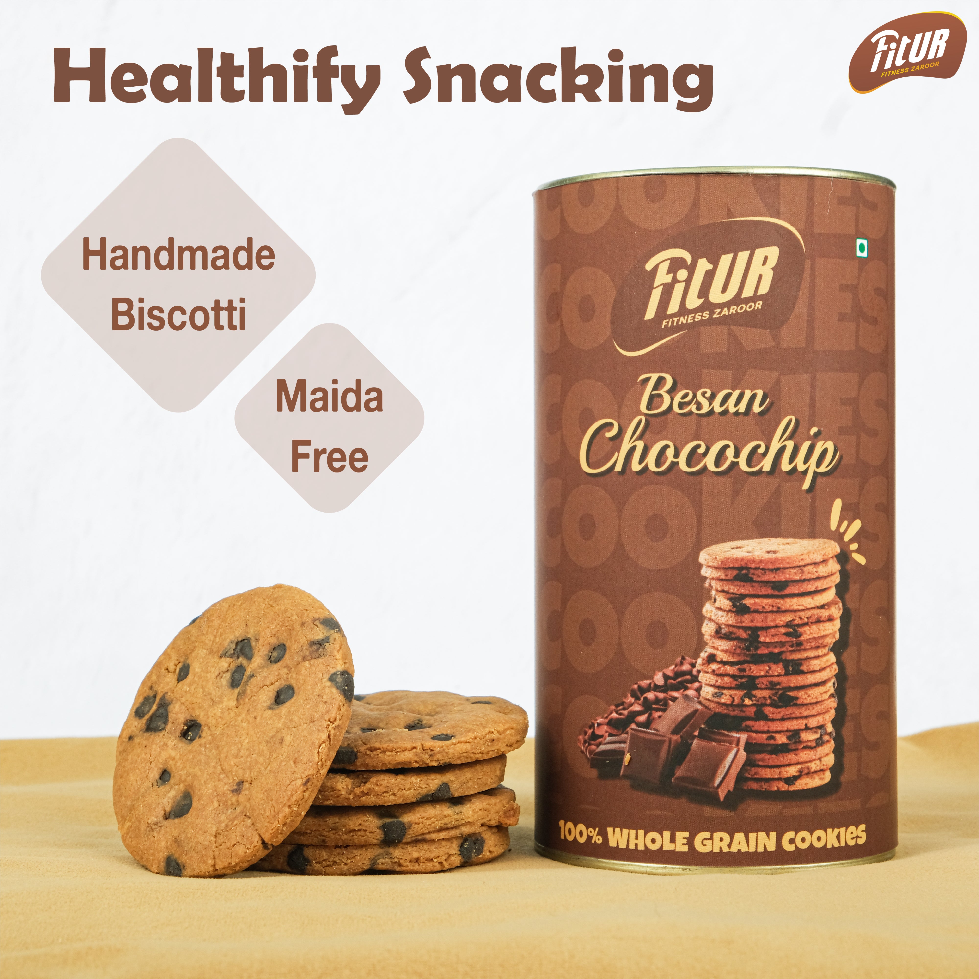 ⁠Besan Choco Chips Cookies | 100% Whole Grain