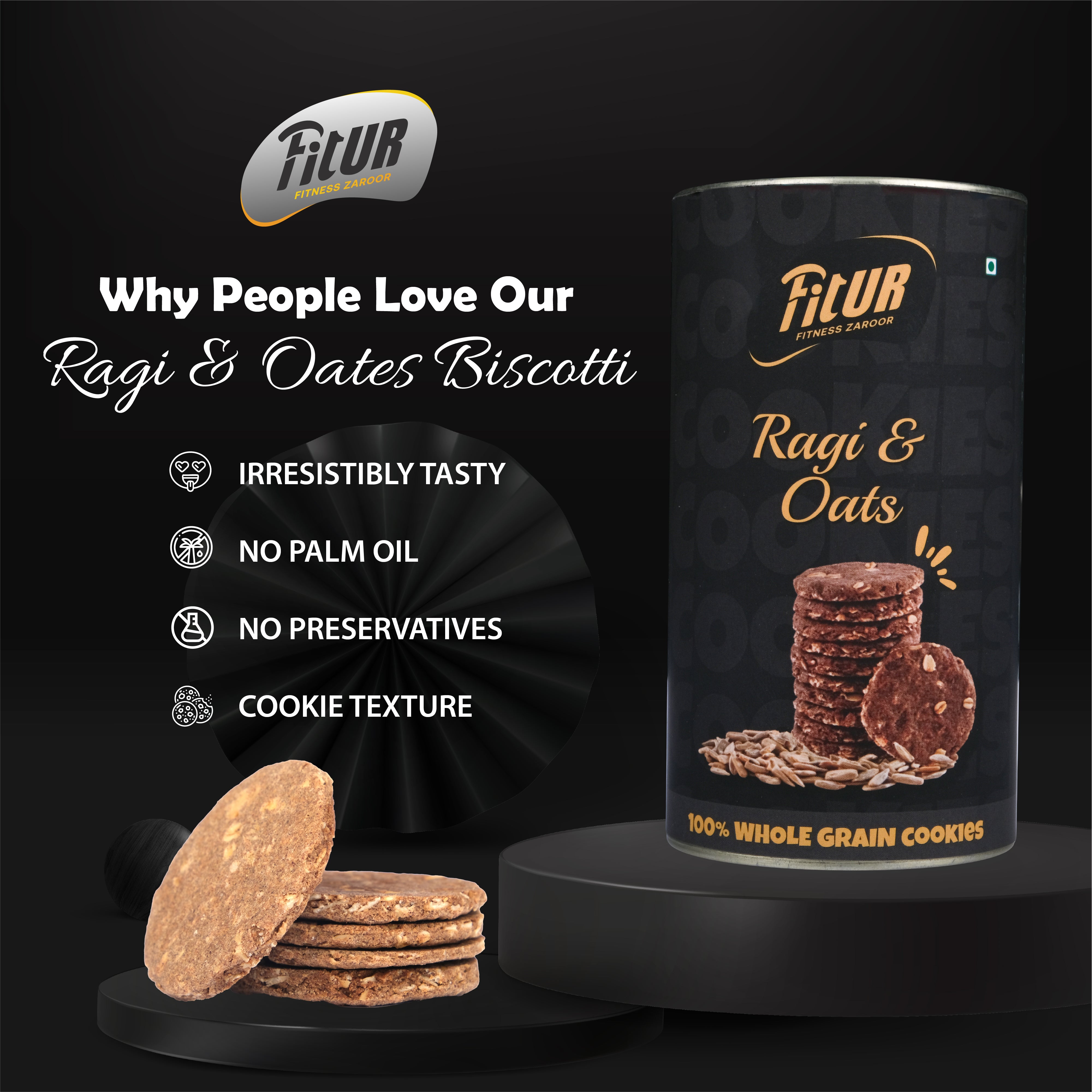⁠Ragi & Oats Cookies | 100% Whole Grain