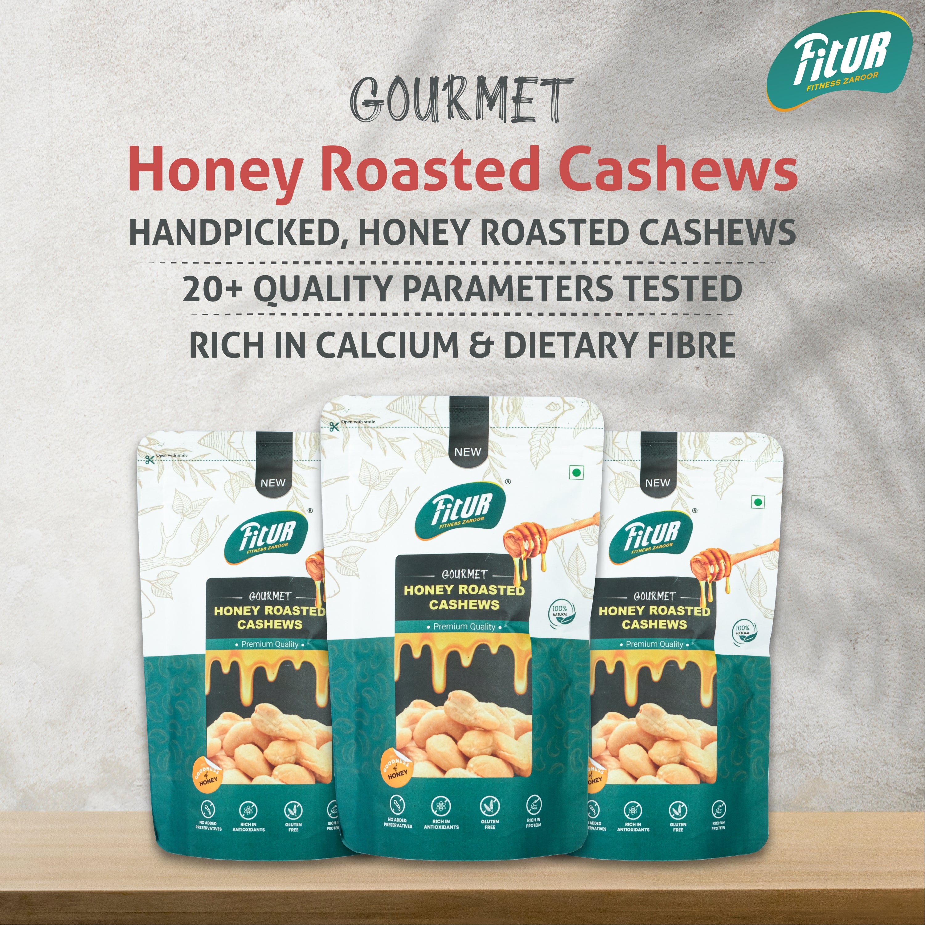 Super Delicious & Healthy Honey Roasted Cashews | 80 gm Pack
