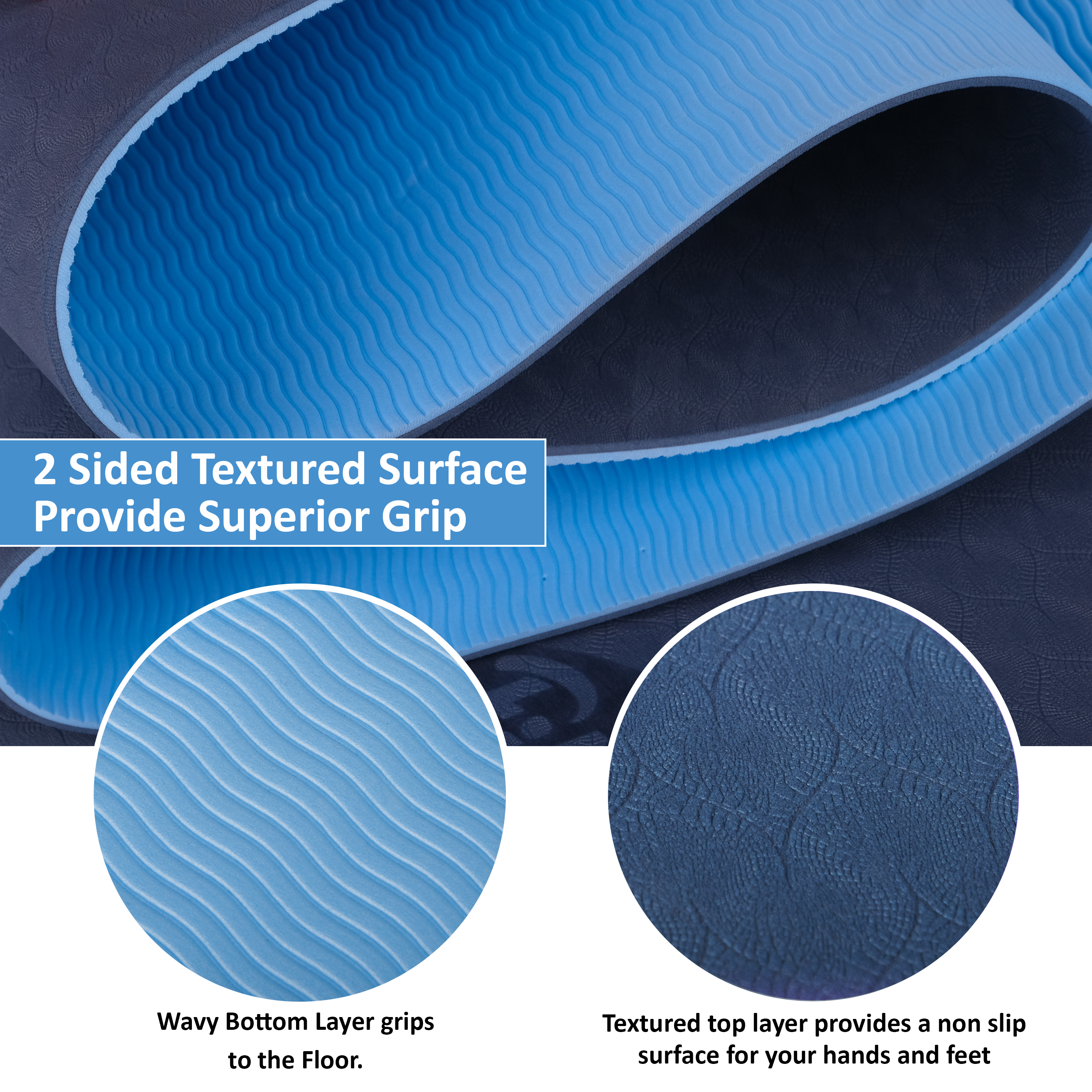 Blue TPE Yoga Mats