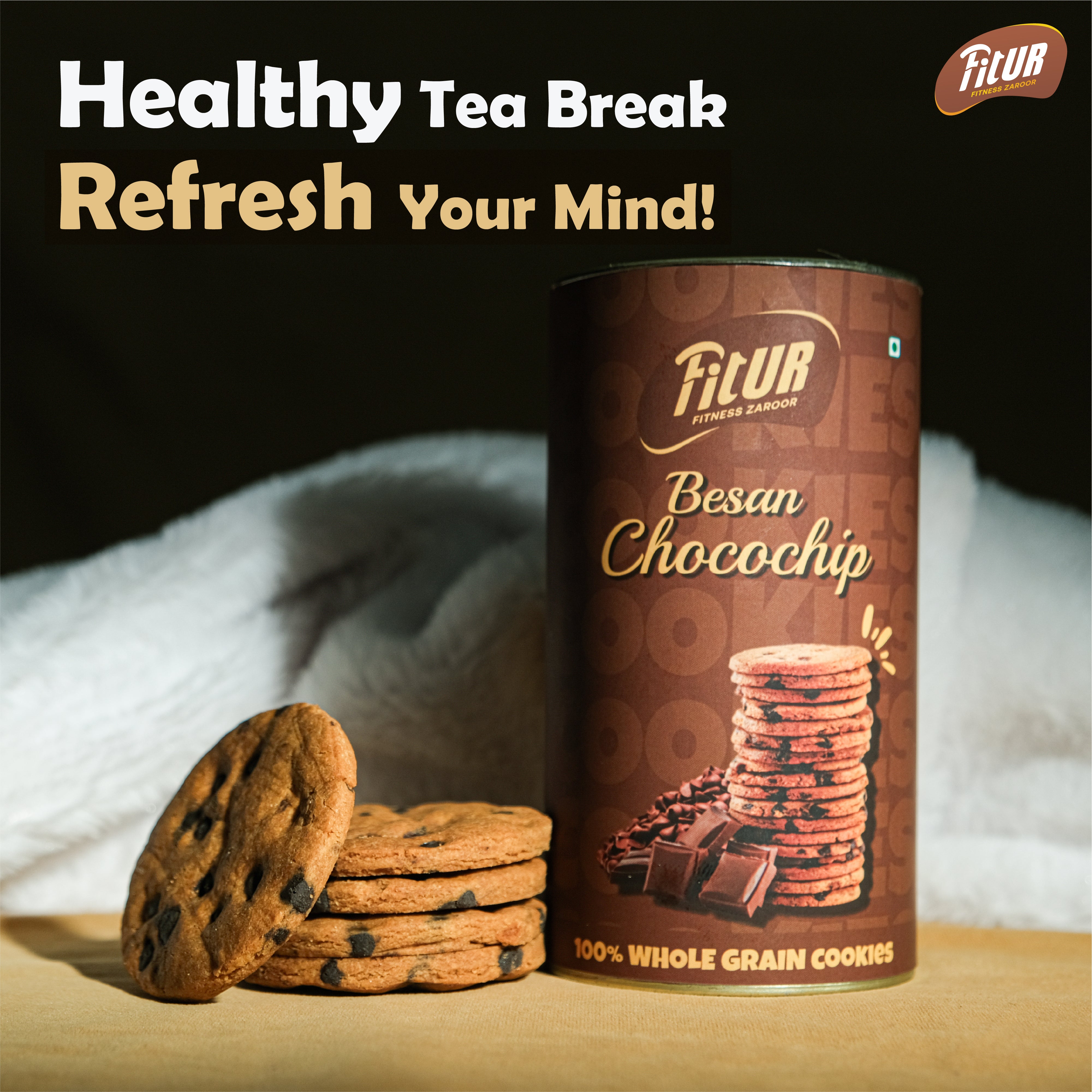 ⁠Besan Choco Chips Cookies | 100% Whole Grain