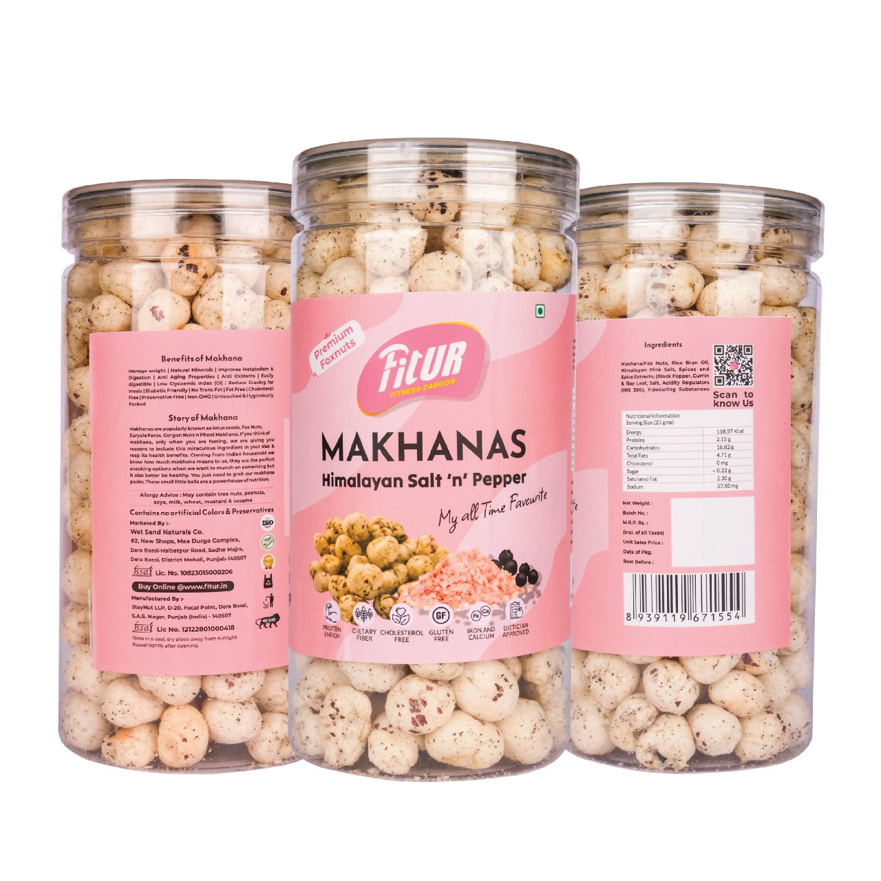 Makhana Cream n Onion + Himalayan Salt n Pepper | Pack of 2 | 80 gm Each Pack