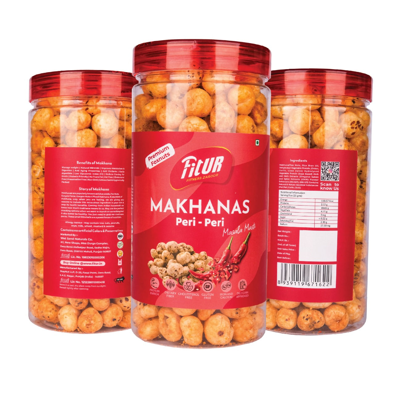 Makhana Peri Peri + Spicy Indiana | Pack of 2 | 80 gm Each Pack