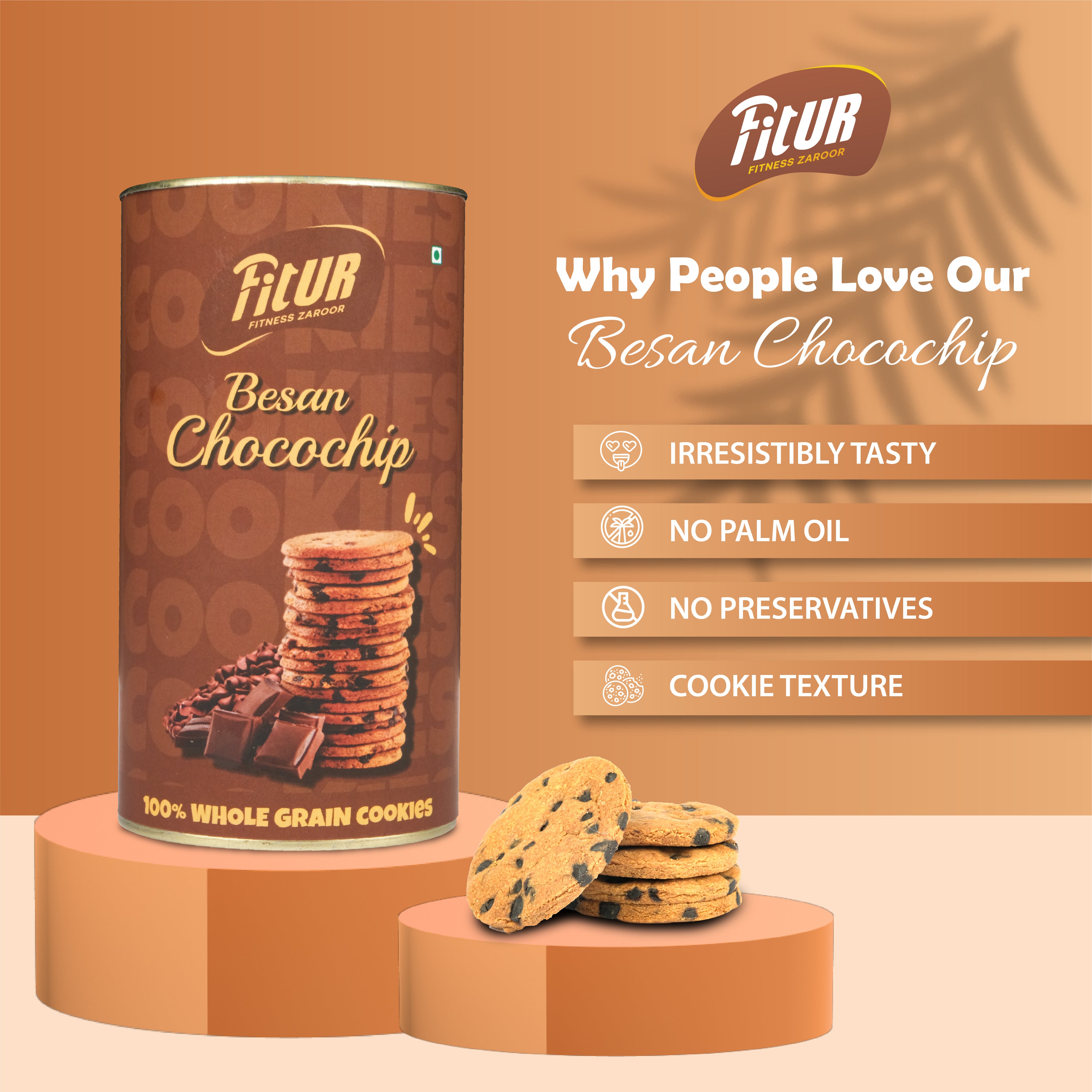 ⁠Besan Choco Chips Cookies | 100% Whole Grain