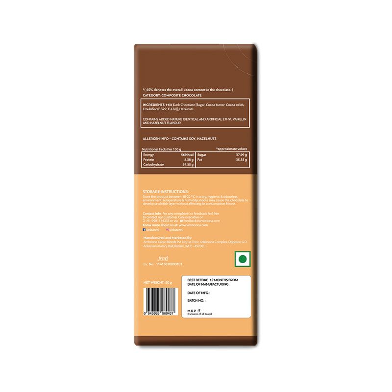 Daarzel - Roasted Hazelnut with 45% Mild Dark Chocolate - Fitur
