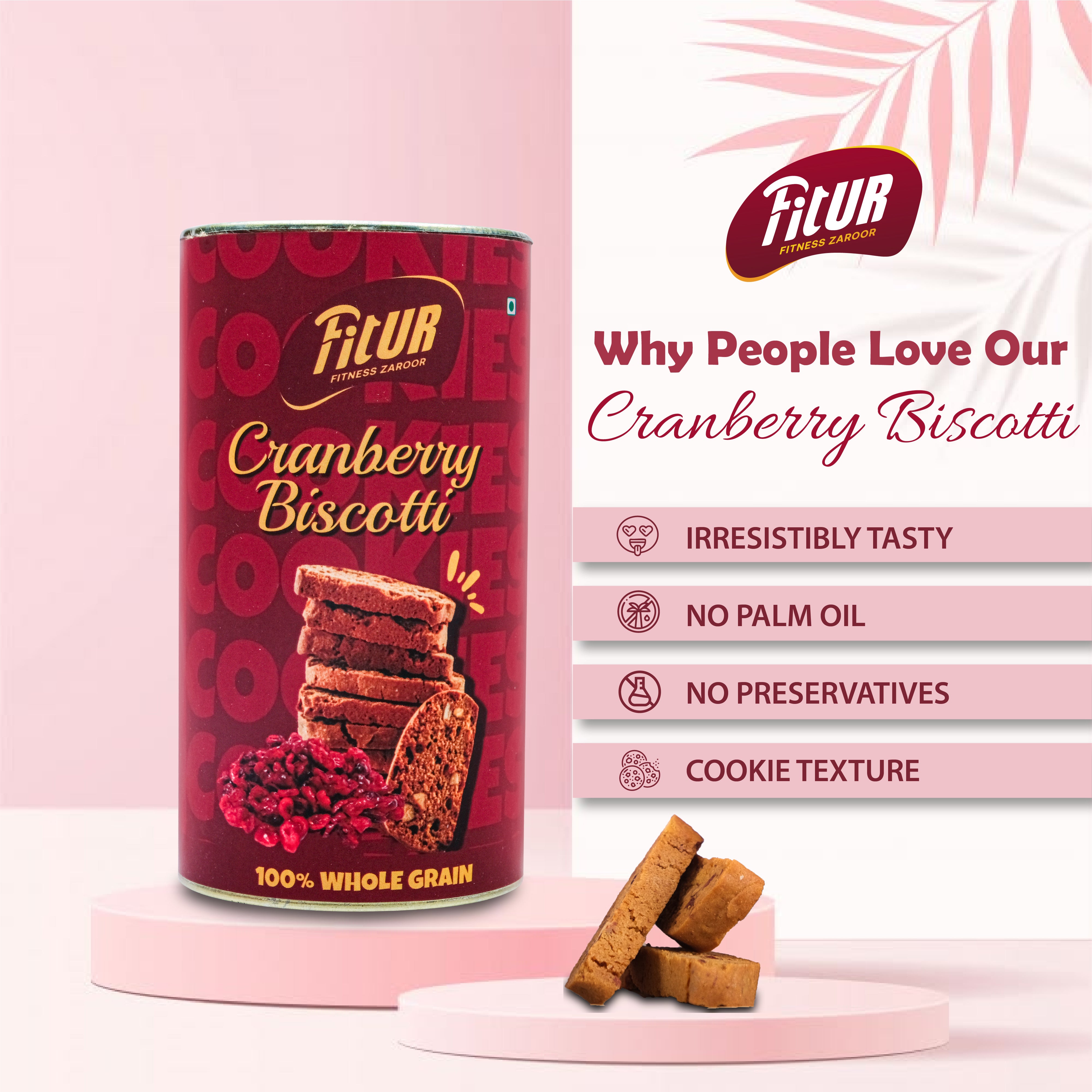 Cranberry Biscotti | 100% whole Grain