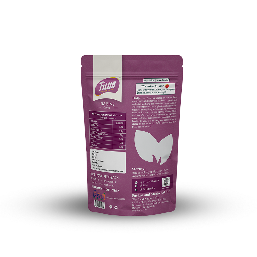 Green Raisins | Golden Texture | Premium Quality | 200 gm Pack