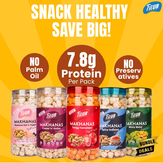 Complete Combo Of 5 Makhana Boxes (Super Healthy) | 80 gm Each Pack
